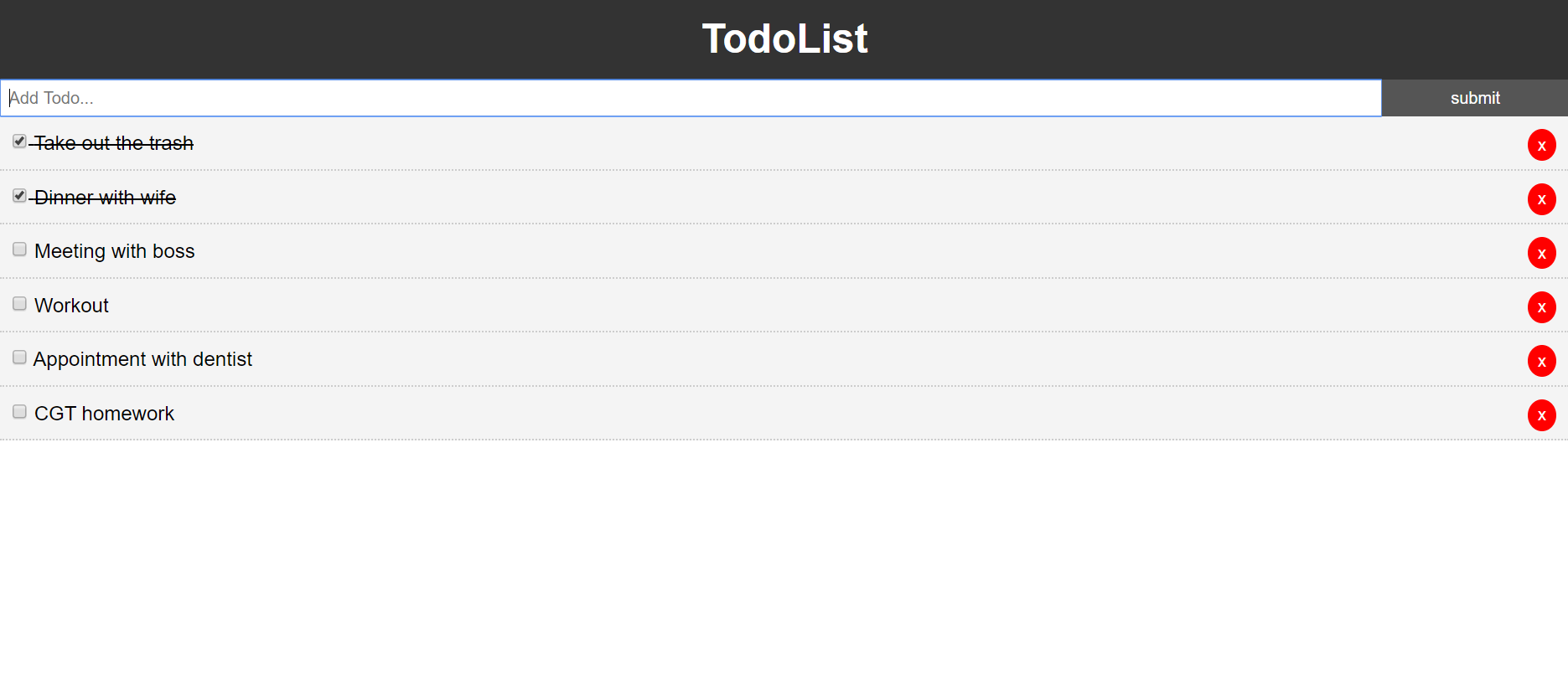 React Todo List